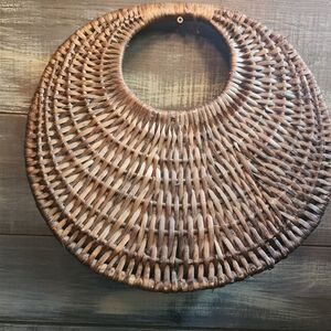 Vintage Cresent Woven Basket